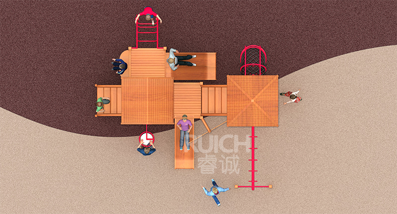 兒童戶外木質(zhì)組合滑梯P